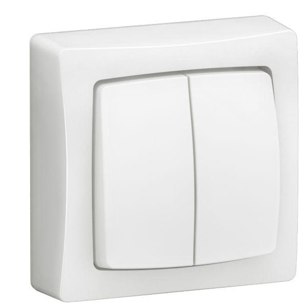 DOUBLE INTERRUPTEUR VA ET VIENT OU POUSSOIR BLANC 086020L