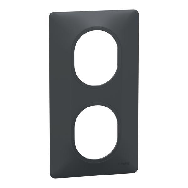 Plaque 2 postes Vert 71mm Anth