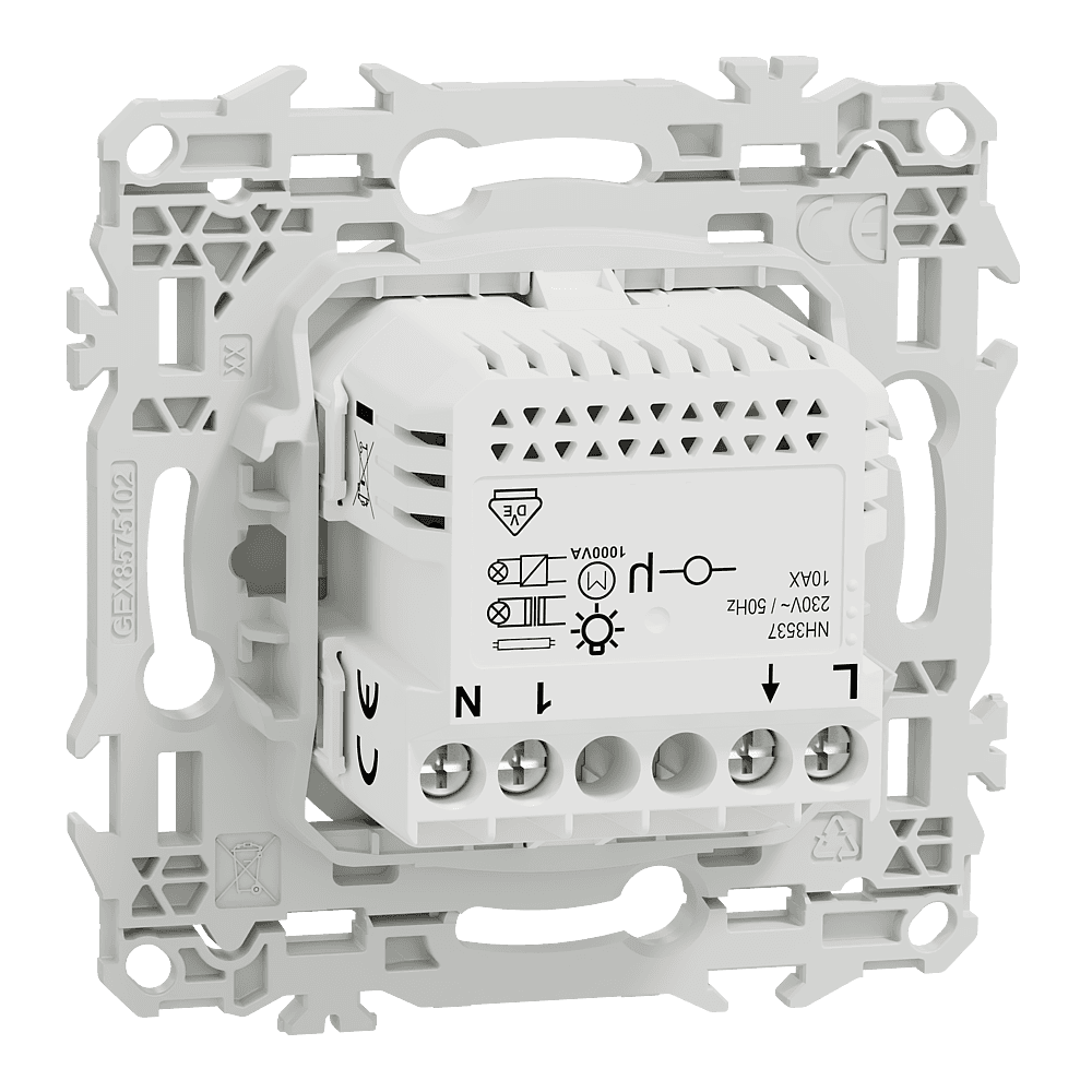 Wiser Odace inter poussoir 10A blanc