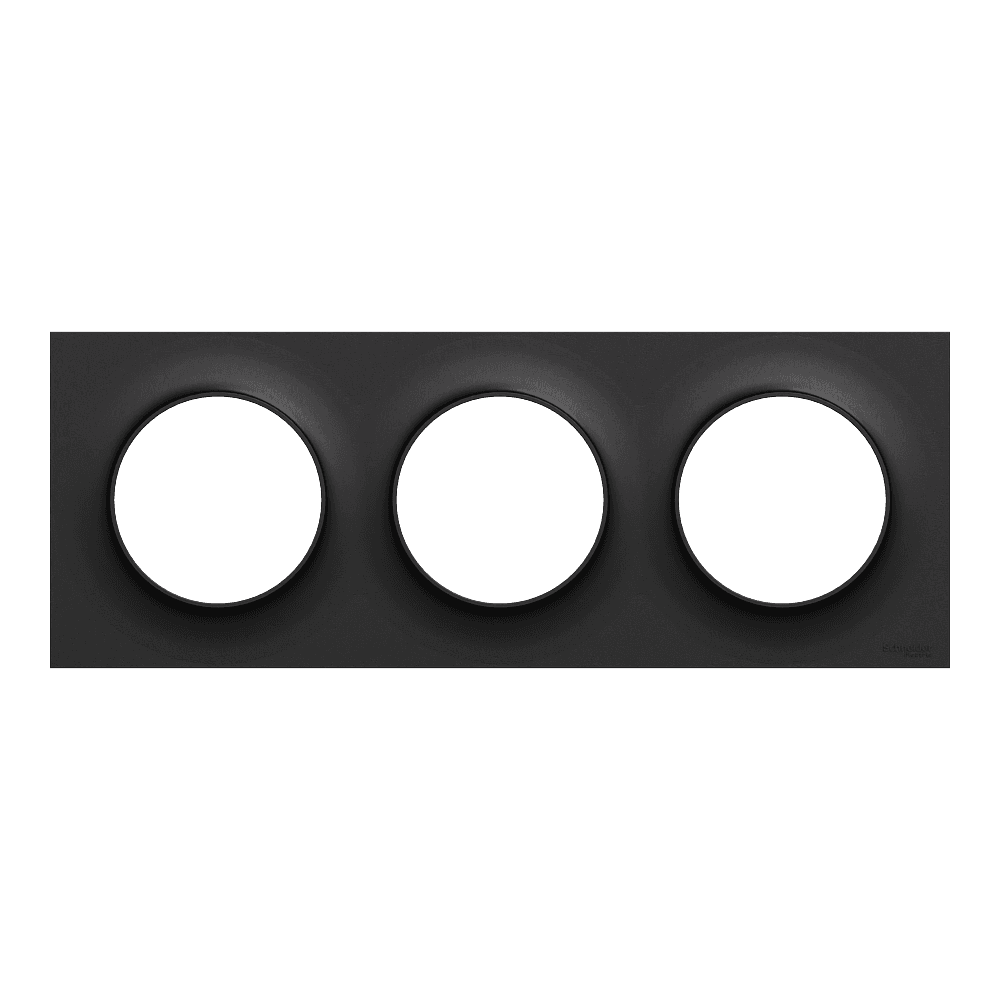 Odace Origine plaque 3 postes noir