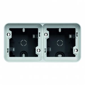 cubyko Boîte double horizontale vide avec 4 entrées associable gris IP55