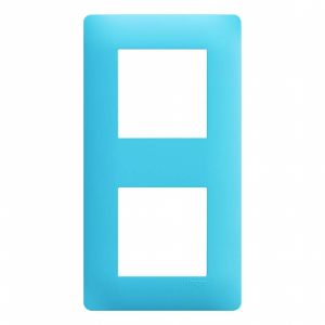 Essensya Plaque 2 postes réversible entraxe 71mm Bleu émail