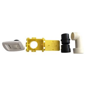Kit prise rectangulaire blanche SAPHIR + accessoires D 40 mm