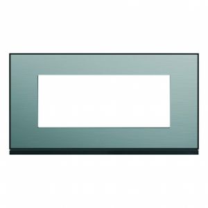 Plaque gallery 5 modules entraxe 71mm placage steel