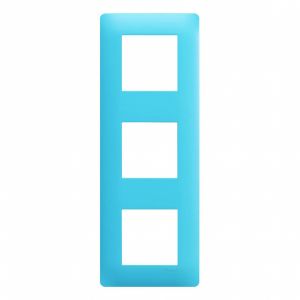 Essensya Plaque 3 postes réversible entraxe 71mm Bleu émail